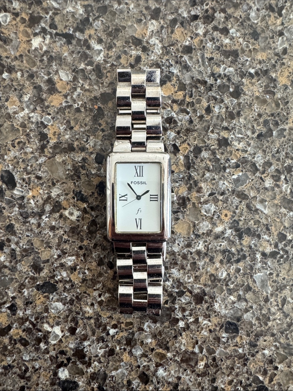 Fossil F2 Ladies' Silver Tone Stainless Steel Watch with Roman Numerals